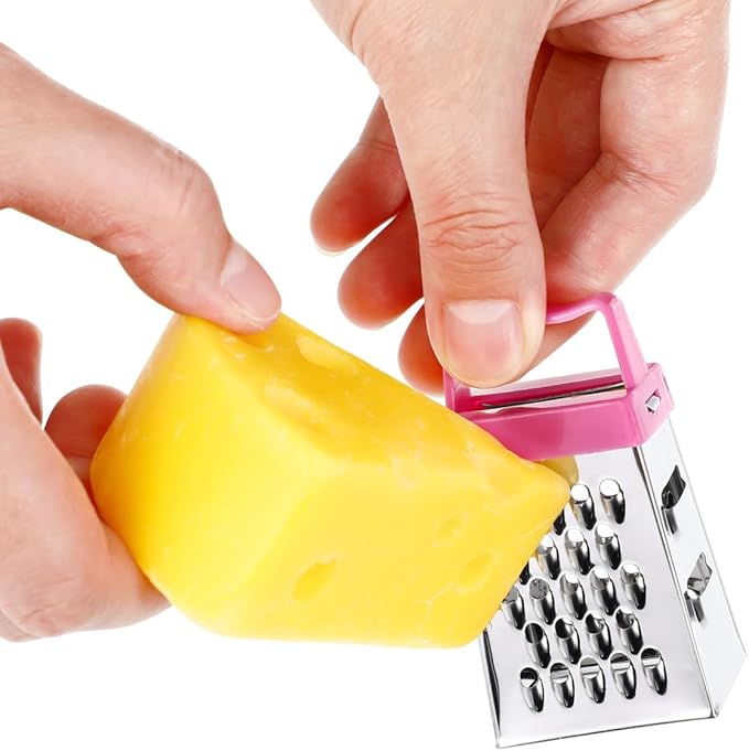 Ciieeo 12 Pcs Stainless Steel Mini Cheese Grater, Box Grater Handheld Slicer for Fruit, Vegetable, Multipurpose Kitchen Gadget, Assorted Colors, 2.63 x 1.45 x 4.25 Inch