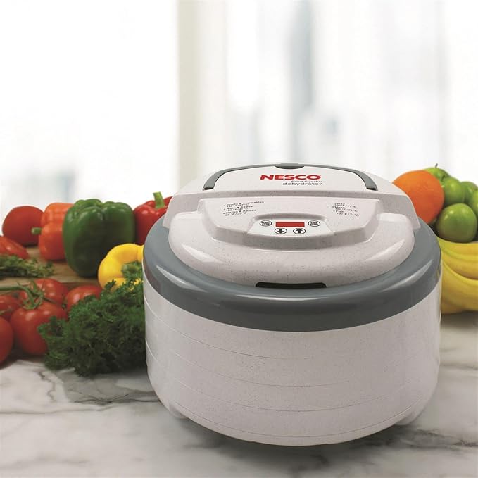 Nesco FD-79 Snackmaster Pro Digital Food Dehydrator for Snacks, Fruit, Beef Jerky, Meat, Vegetables & Herbs, Gray, 4 Trays, 1 Count (Pack of 1),Grey