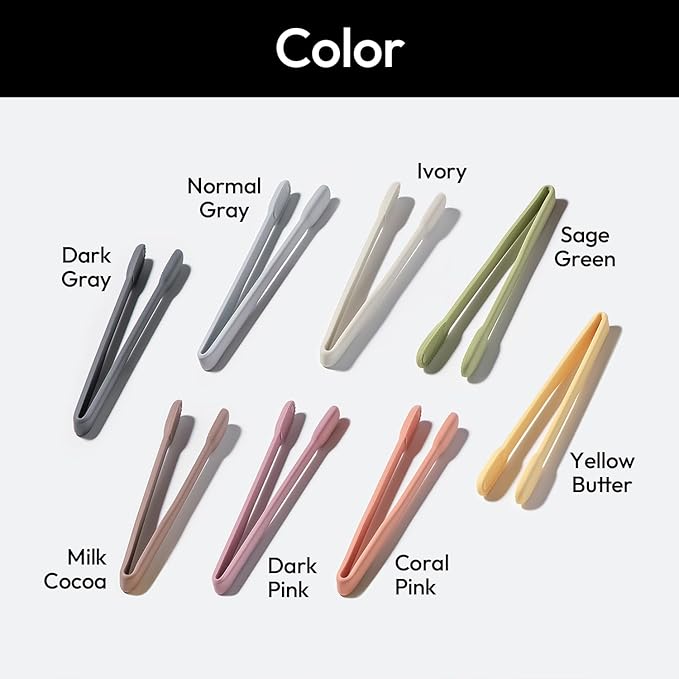 carrotez Silicone Cooking Kitchen Tongs, Anti-Slip,Non-Scratch Serving Tongs 9.25 Inches - Sage Green