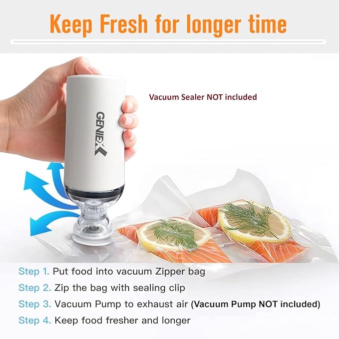 Vacuum Seal Bags for Food Storage | Keep food fresh and up to 5x longer (21pcs - 3 sizes S/M/L)