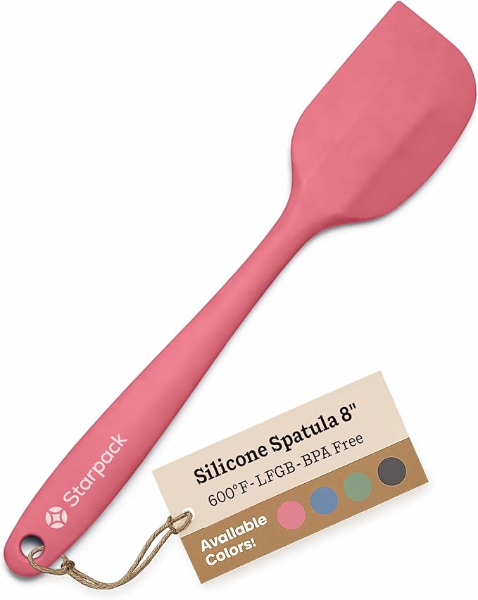 Starpack 'Scrape & Stir' Silicone Spatula (8 Inch) - Heat Resistant Spatulas Set 600°F - Food Grade Kitchen Spatulas - Nonstick Baking and Cooking Spatula - LFGB Grade Rubber Utensil Set
