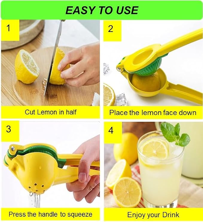 2Pcs Lemon Squeezer and Zester Grater Set, Citrus Juicer, Hand Press, Easy to Use, Ideal for Parmesan Cheese Grater, Lemon and Ginger Zester