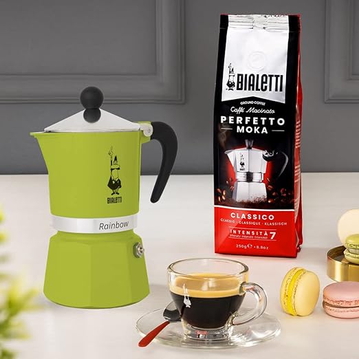 Bialetti Moka Express Rainbow (Green, 3 Cups)