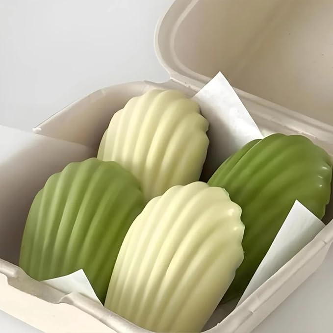 2PCS Silicone Madeleine Pan, 9 Cavity Non-Stick Madeleine Baking Molds, 3D Shell Shaped Cake Mold for Baking, Chocolate, Candy, Cookie, Dessert, BPA Free, Dishwasher Safe