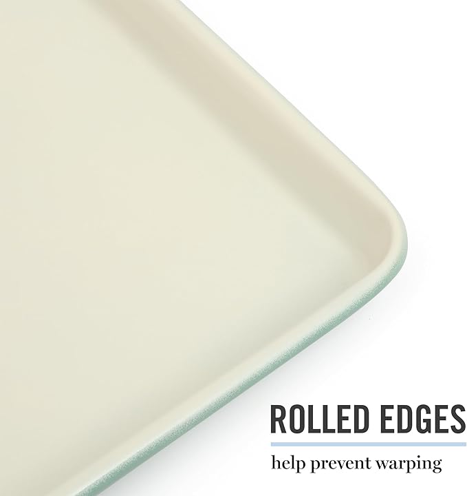 Martha Stewart Gallen 15 x 10 Inch Nonstick Carbon Steel Cookie Sheet – Teal, Durable Bakeware for Even Baking and Easy Cleanup