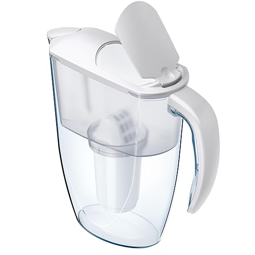 AQUAPHOR Water Filter Jug Smile, Space-Saving, Lightweight Fridge Door fit 2.9L Capacity 1 X A5 350L Filter Included Reduces Limescale Chlorine & Microplastics, White.