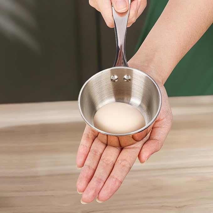 Macevia Mini Sauce Pan, 18/10 Stainless Steel Butter Warmer Small Pot Cooking with Handle, Multipurpose Use for Home Kitchen or Restaurant (5oz/150ml) - Rose Gold