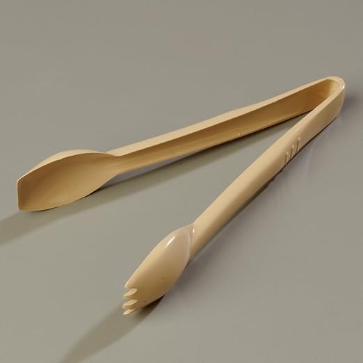 Carlisle FoodService Products 460906 Carly Salad Tong, 9" Salad Tong, Beige, 12 Pack