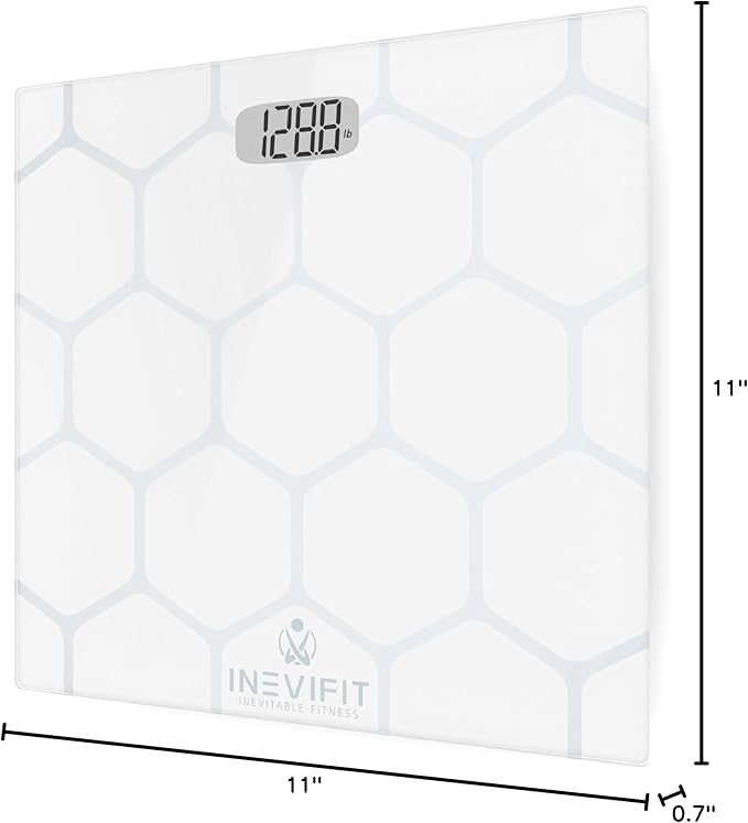 INEVIFIT Bathroom Scale, Highly Accurate Digital Bathroom Body Scale, Measures Weight up to 400 lbs. Includes Batteries