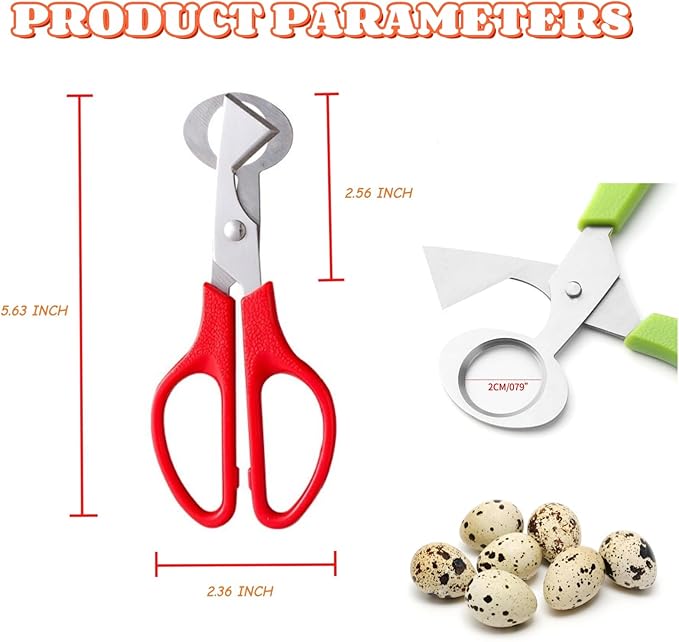 Quail Egg Scissors 9 Color - 9 Pack Stainless Steel Quail Egg Cutter Peeler Opener Shears Tool for Kitchen