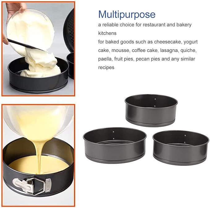 Cake Pan Set, Round Cheesecake Pan, Nonstick Cake Pan with Removable Bottom for Cheesecakes, Yogurt Cakes, Mousse, Coffee Cakes (20/22/24)
