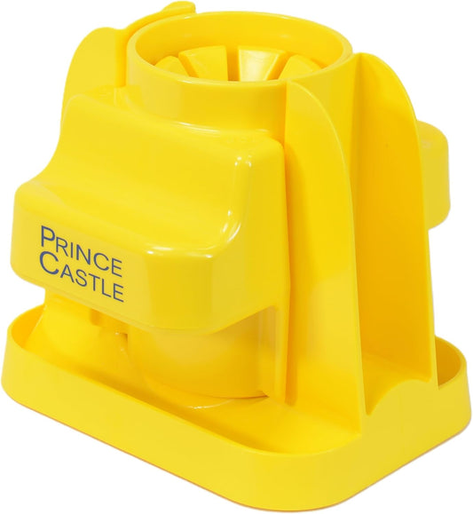 Prince Castle Lime Lemon Cutter - Fruit Slicer Kitchen Gadget and Vegetable Chopper with Container 8-Wedge Slicer, Yellow