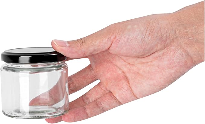 Restaurantware 100 Pack Of Glass Jars, 6 Oz Durable Glass Jars With Lids, Small Mason Jar For Food Reusable Hot And Cold Friendly, For Restaurants And Kitchens, Clear Storage Jar
