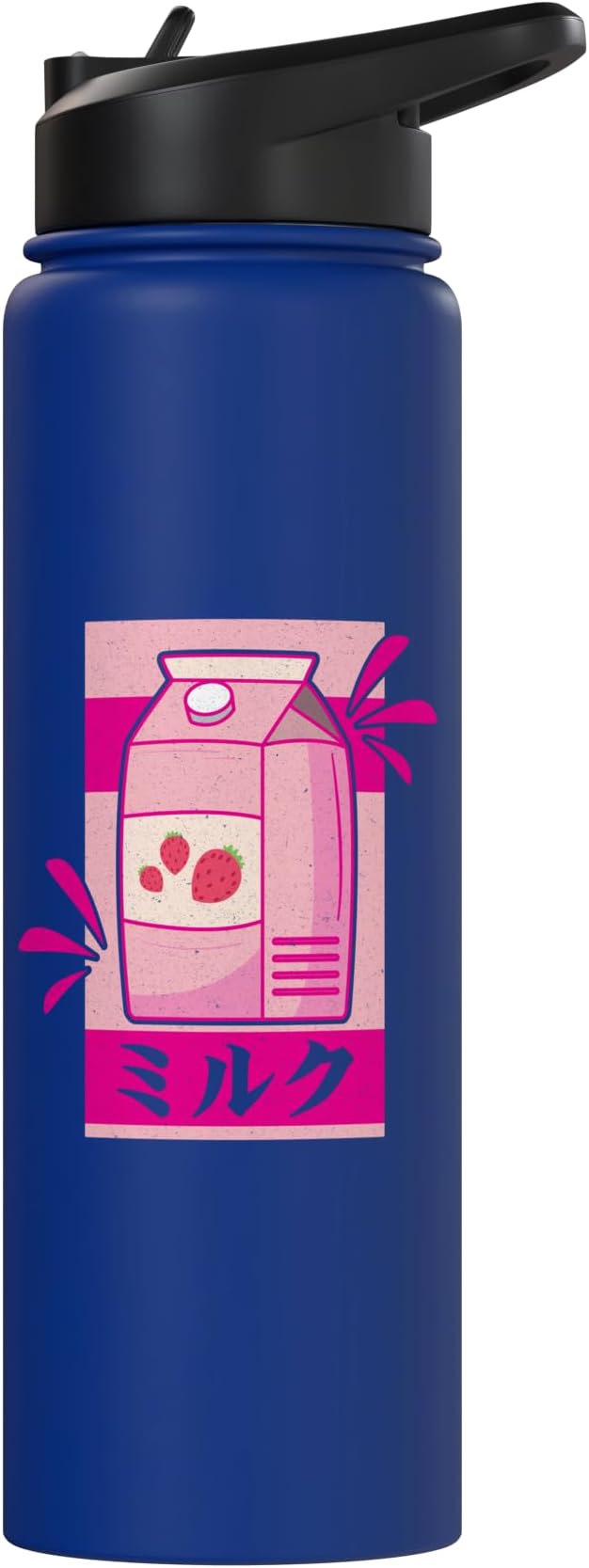 Funny Kawaii Japanese Strawberry Milk Shake Carton Milkshake Stainless Steel Insulated Water Bottle