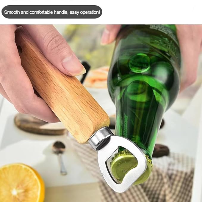 Wood Wine Bottle Opener, Beer Bottle Openers, Cider, Soft Drinks Bottle Opener for Home, Bar, Restaurant，Wedding Favors ，Wood Handle Handheld (set of 35)