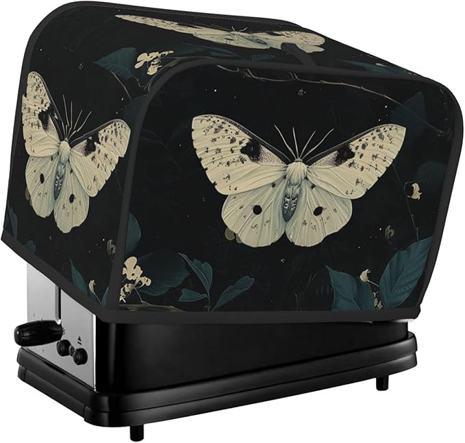 Aesthetics Butterfly Toaster Cover 2 Slice, Cute Country Bread Machine Cover, Washable Toaster Kitchen Small Appliance Cover Stain Resistant,with Top Handle