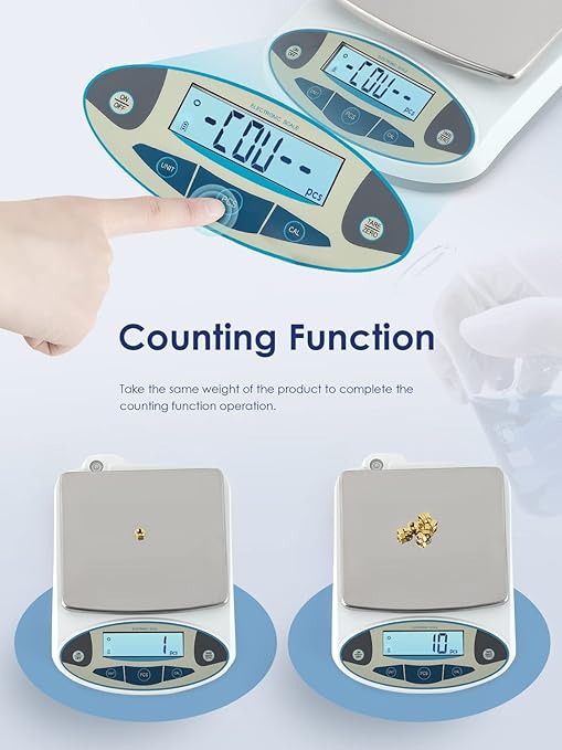 CGOLDENWALL Lab Scale 1000gX0.01 Gram High Precision Laboratory Balance Electronic Scientific Weighing Scale with Calibration Weight