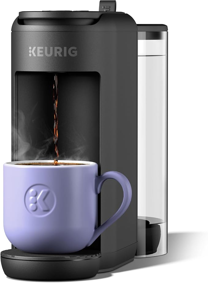 Keurig K-Mini Mate Plus Single-Serve K-Cup Pod Coffee Maker, Compact, 3 Cup Sizes, Brew Over Ice and Strong Button Features, 50 oz Removable Reservoir, Matte Black