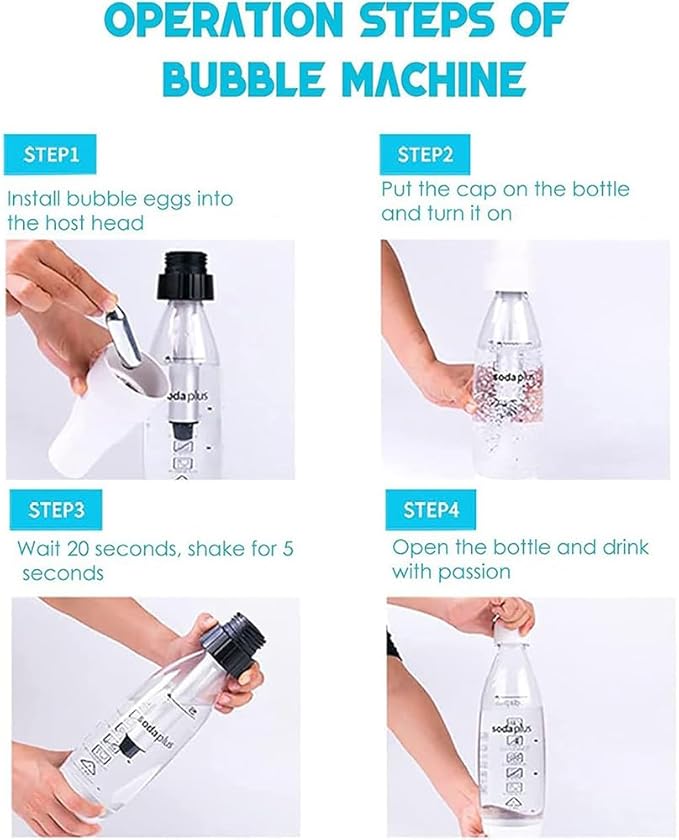 Portable Soda Maker Household 1L Sparkling Water Bottle BPA Free Carbonated Water Machines without CO2 Cylinder Reusable Beverages Machine Kit