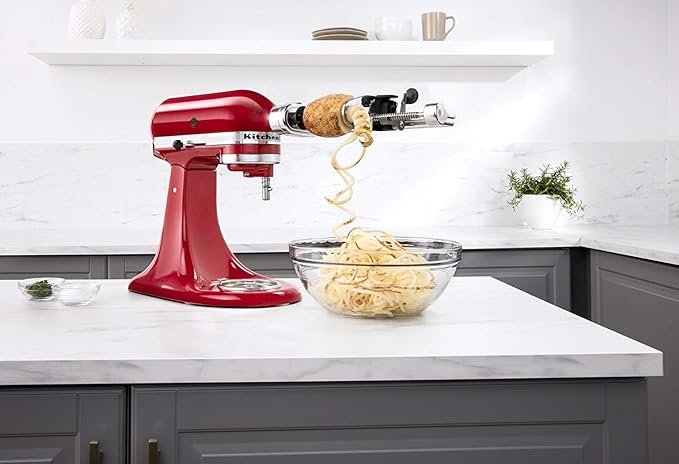 KitchenAid DRTVICE6 Combo Package Spiralizer KSM1APC Flex Edge Beater KFE5T Stand Mixer Attachment Recipe Book