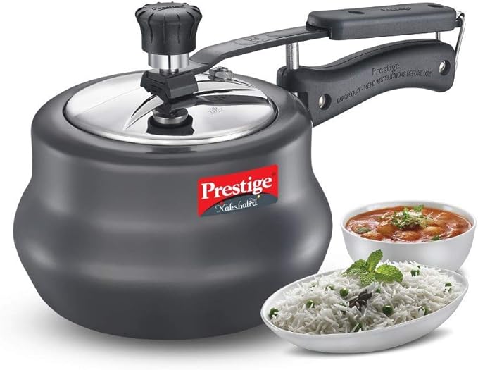 Prestige Nakshatra Plus Hard Anodised Handi 2 Litre, Black, 2 Liter