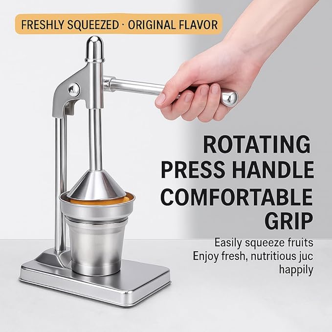 Cast Iron Juicer Hand Press, Heavy Duty Manual Juicer Stainless Steel Lemon Squeezer, for Fresh Orange Juice, Easy-to-Clean for Bar Kitchen