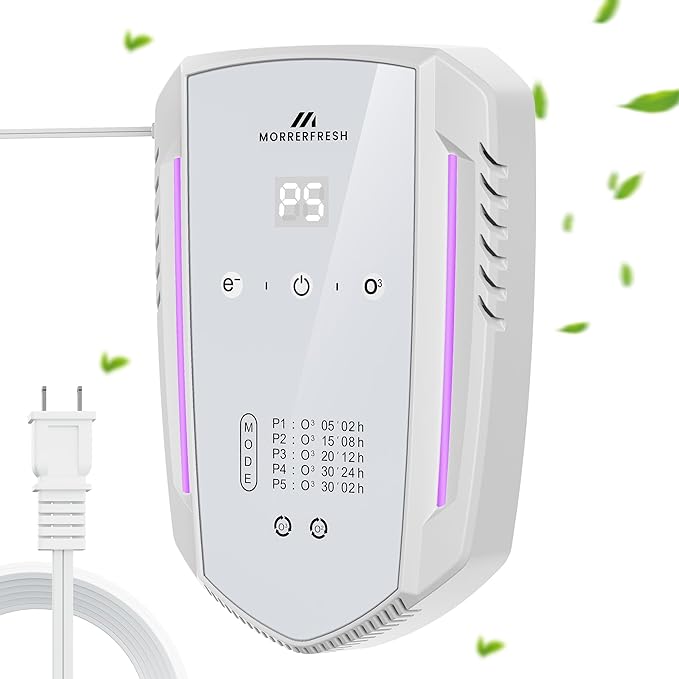 Cat Litter Deodorizer & Ozone Odor Eliminator, Pet Odor Eliminator Air Purifier for Home, Plug-in Litter Box Deodorizer for Strong Cat Urine & Poop Smell, 5 Modes for Cat Room, Kitchen, Toilet
