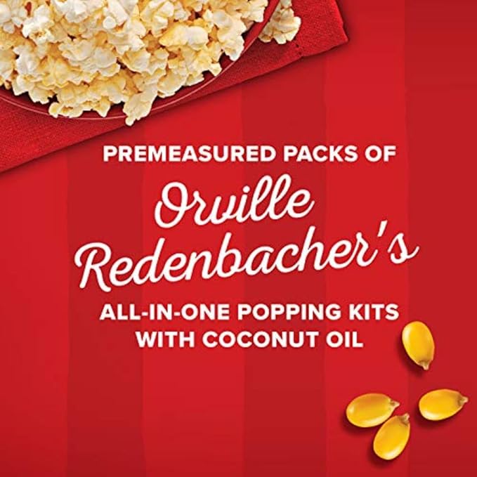 Orville Redenbacher's All-In-One Popcorn Kit, with Kernels, Coconut Oil & Salt, for 8oz. Popcorn Machine, 10.6oz. (Pack of 24)