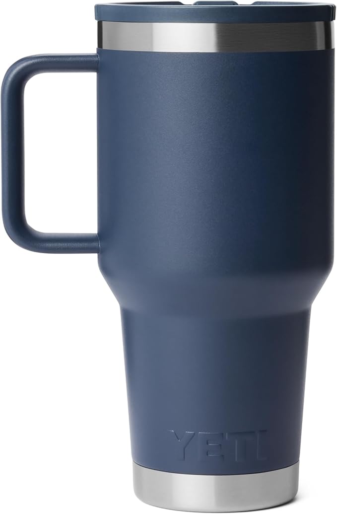YETI Rambler 30 oz Travel Mug with Flip Straw Lid – Stainless Steel, Vacuum Insulated, Leakproof, Cup Holder Friendly
