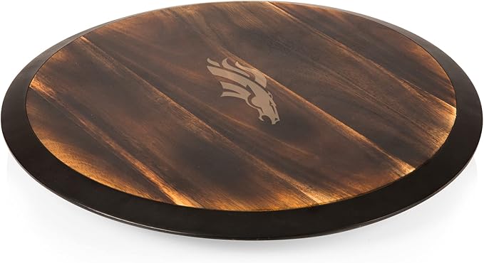 PICNIC TIME NFL Unisex NFL Lazy Susan Serving Tray, Wooden Turntable Round Charcuterie Board, Cheese Serving Platter