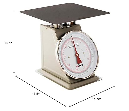 Winco Analog Receiving Scale with Dial, 100 Pound, 9"