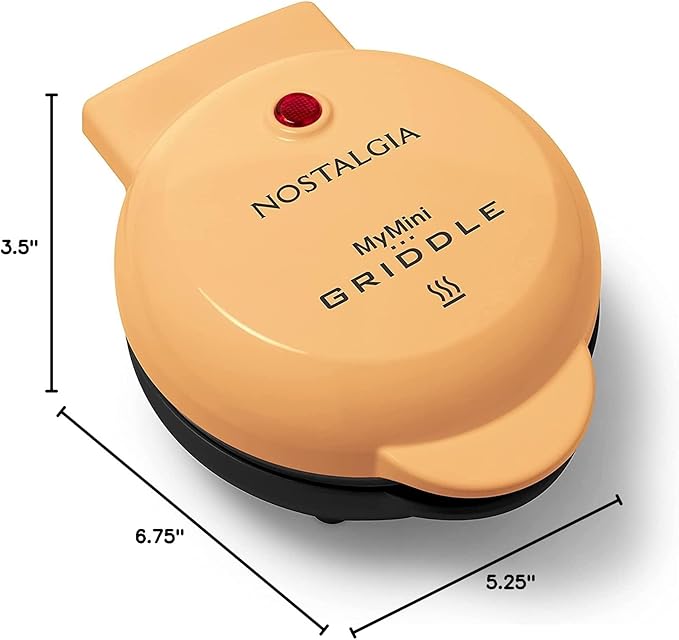 Nostalgia MyMini Personal Electric Griddle, Nonstick Griddle Perfect for Keto & Low-Carb Diets, Eggs, Omelets, Pancakes, Breakfast Sandwiches, Orange