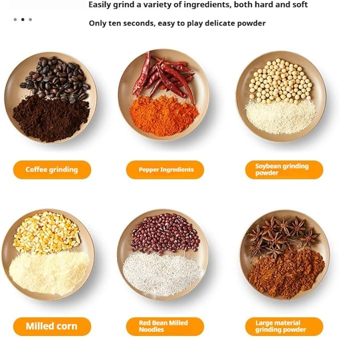 Kitchen Grinder | 500W Electric Mill | Grinds Spices, Nuts, Grains, Coffee | 1 Stainless Steel Blade | Wet & Dry Use