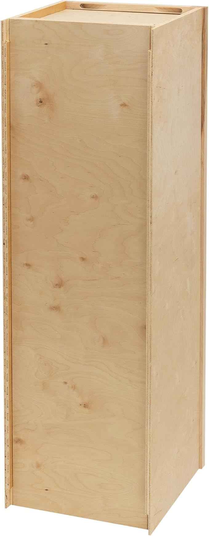 Quicklock RTA (Ready-to-Assemble) 42" Tall Wall Kitchen Cabinets - Shaker Style | 100% Hardwood | Made in America | Soft Close Hardware (Raw Maple, 12" D x 12" W x 42" H)