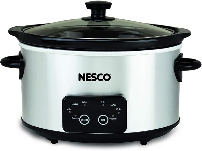 Nesco DSC-4-25, Digital Slow Cooker, 4 Quart, Silver