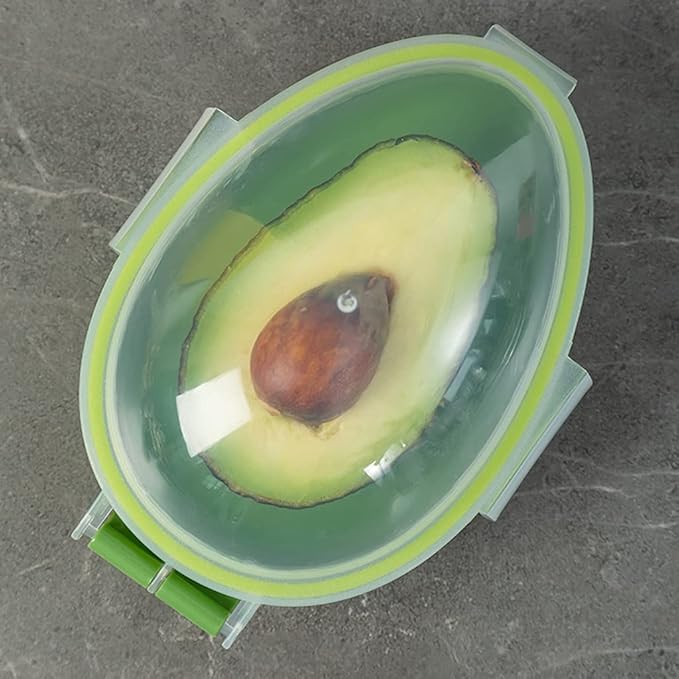 Modern/Minimalist Avocado Keeper, Green Plastic, 15.3x11x8cm/6.02x4.33x3.15, Take-Out