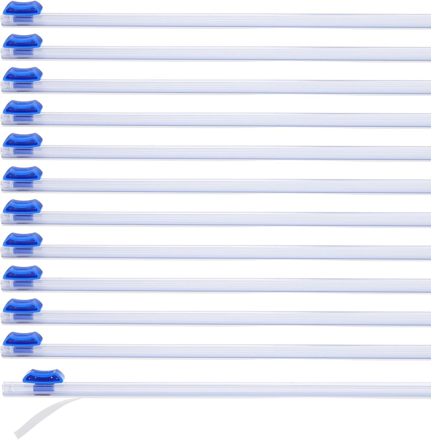 PATIKIL 12pcs Plastic Wrap Cutter, 14in Plastic Wrap Slide Cutter Self Adhesive Installation Replacement for Aluminum Foil Wax Paper Parchment Paper Wrap Dispenser, Blue