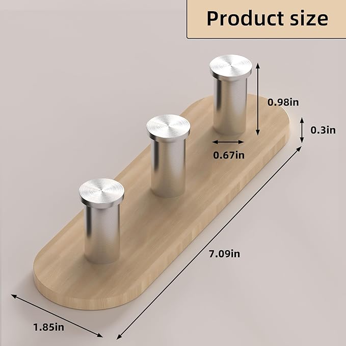 Kayqi Stainless Steel Simple Strong Adhesive Hooks, Sturdy and Durable, Suitable for Kitchen, Bathroom, Showroom, Office (2 Pieces) (Silver)