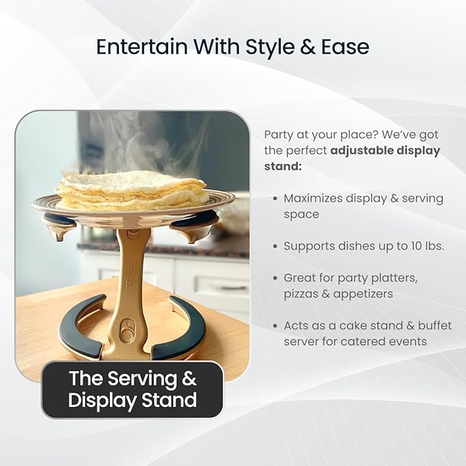 Trivae Pot Lid Holder – 4-in-1 Pot Lid Holder While Cooking, Pan Lid Holder, Trivet & Cake Stand – Versatile Kitchen Tool for Hot Pots, Serving & Display – Space-Saving, Heat-Resistant Stand
