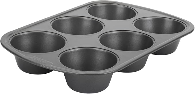 GoodCook Everyday Nonstick Steel Jumbo Texas Muffin Pan,6-cup,Gray,(Pack of 12)