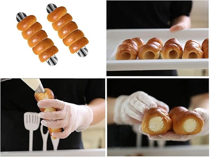 39 Pack Cannoli Forms Kit, Cannoli Forms Pastry Roll Molds with Piping Bags Reusable, Cleaning Brush, Long Cream Icing Piping Nozzle Baking Accessories Tool for Mum and Baker