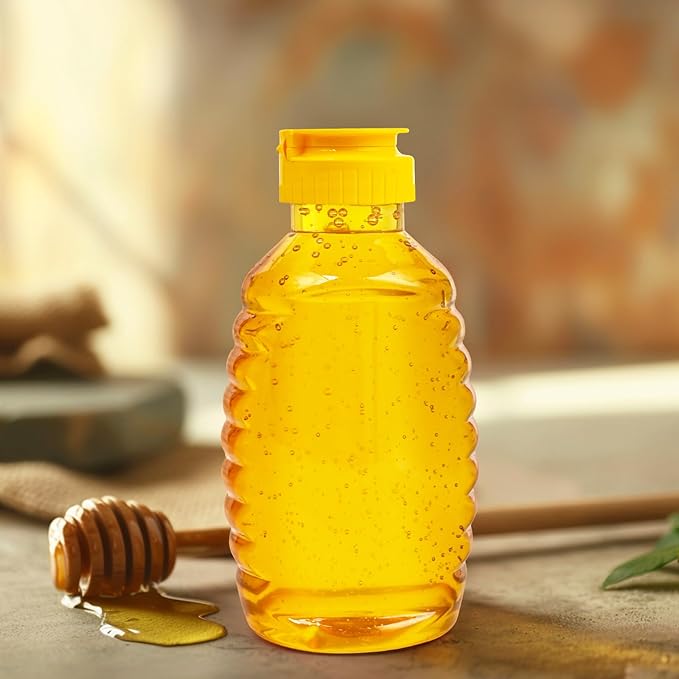24 Pack Honey Bottle, Honey Bottles Squeeze 16 oz,With LeakProof Flip-Top Caps,Refillable Honey Plastic Jars,Plastic Honey JarsFor Storing And Dispensing.