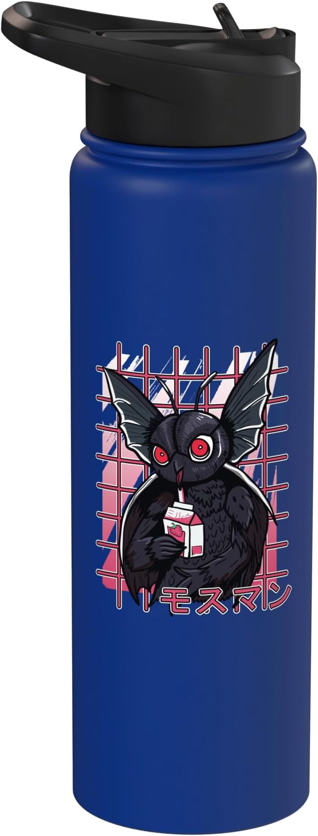 Mothman Kawaii Strawberry Milk Shake Carton Cryptids Stainless Steel Insulated Water Bottle
