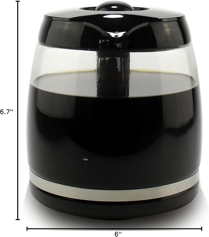 12-Cup Replacement Glass Carafe for Cuisinart Coffee Maker Models CHW-12, CHW-12P1, DCC-1100BK, DCC-1200, DCC-2650, DGB-550BK, DGB-550BK1 DGB-625BC, DGB-700BC, and SS-12 Part# DCC-1200PRC