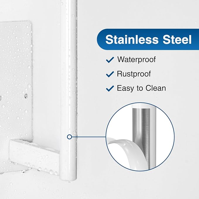 Paper Towel Holder Under Cabinet - Stainless Steel Paper Towel Holder Wall Mount, Self-Adhesive or Drilling, Matte White Towel Rack for Kitchen Organization and Storage, Kitchen Paper Roll Holder