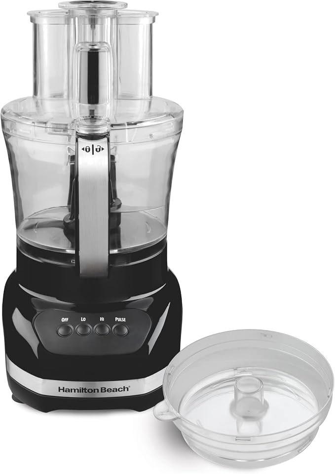 Hamilton Beach Big Mouth Duo Plus 12 Cup Food Processor & Vegetable Chopper with Additional Mini 4 Cup Bowl, Black & 6-Speed Electric Hand Mixer with Whisk, Traditional Beaters