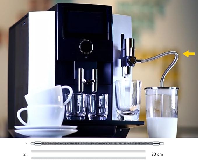 Stainless Steel Milk tube HP3 Suitable for JURA coffee machines E8/S8/Z6/Z10/J6/Z8/X8/GIGA X3/X3c/X8/X8c Professional (Gen. II) milk system