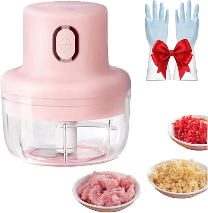 Wireless Food Chopper,Electric Garlic Chopper Cordless With Container For Onion, Garlic,Chili,Fruit,Meat, Rechargeable Kitchen Gadget (3.5 OZ)