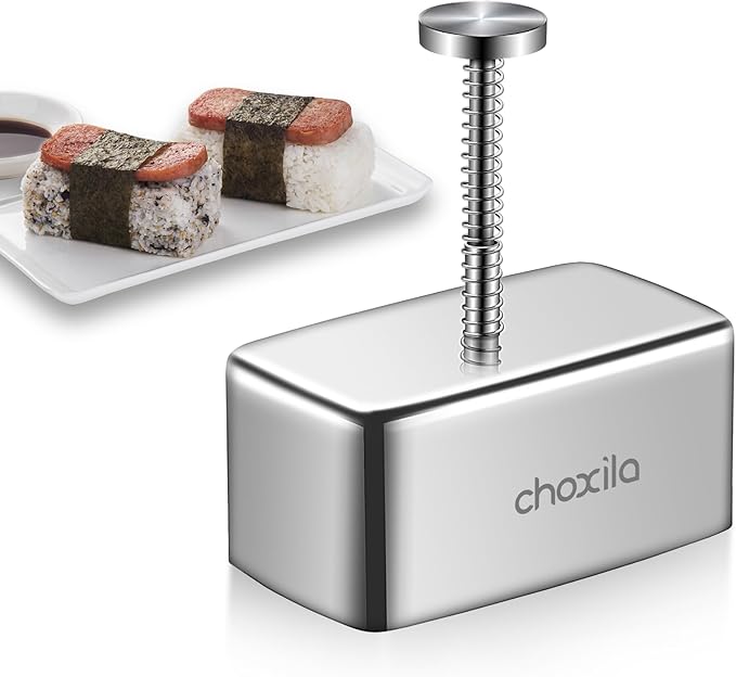choxila Musubi Mold Stainless Steel, Non Stick Spam Musubi Mold Musubi Maker Press Kit Onigiri Mold for Kids Bento Picnic Sushi DIY
