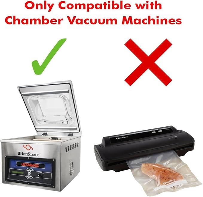 UltraSource - Chamber Machine Pouches 3 Mil Thickness, 7" x9", Pack of 1000 Vacuum Chamber Pouches, BPA-Free Pre-Cut Chamber Vacuum Sealer Bags with tear notch